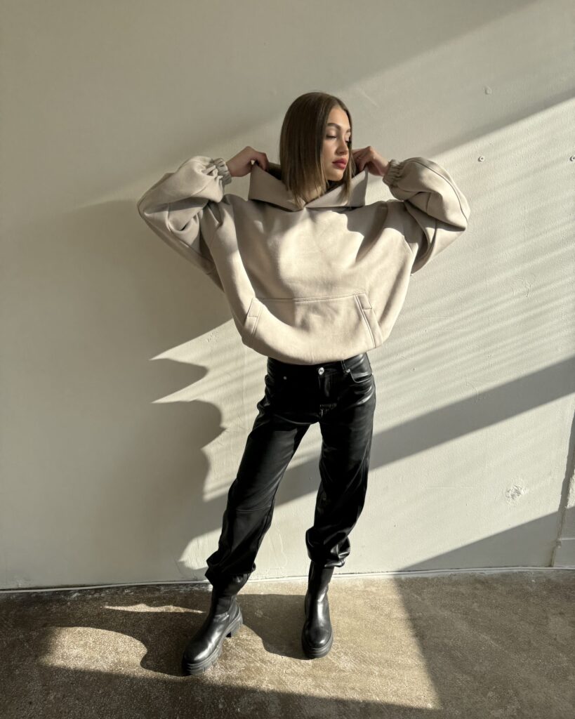 Hoodie STH FOR ME CAPPUCCINO